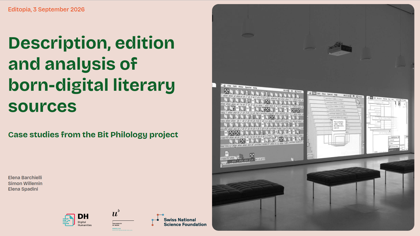 First slide from our presentation, including the title and the authors of the presentation and an image from the artwork "My Desktop" by JODI exposed at MOMA in 2002